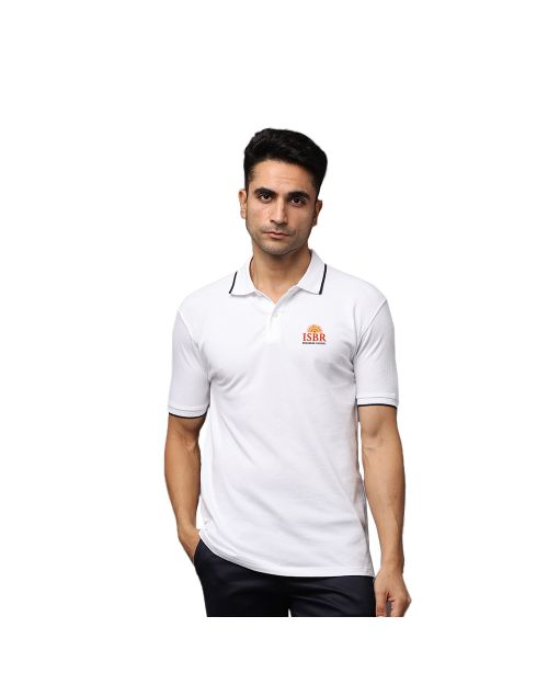 Greys&Blues Pima Collar T-Shirt-White with Black