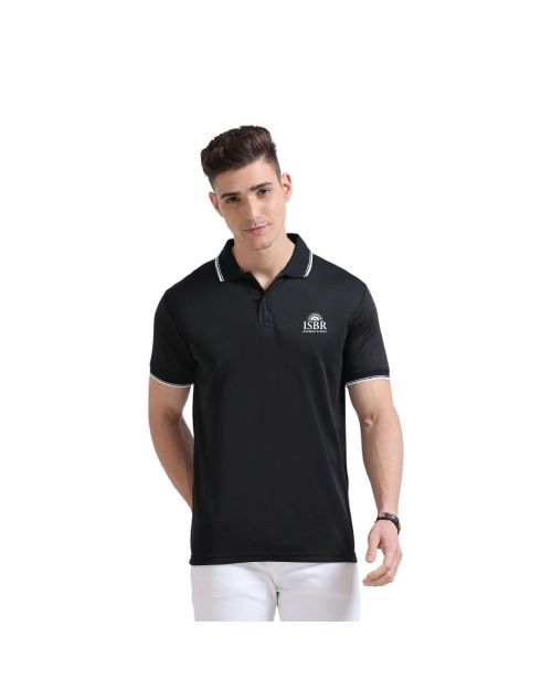Greys&Blues PrimoKnit Polo Tshirt- Black with White Tipping