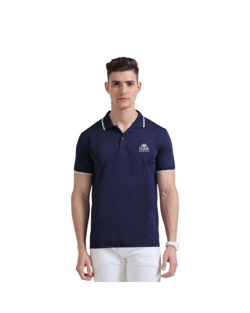 Greys&Blues PrimoKnit Polo Tshirt- Navy Blue with White Tipping