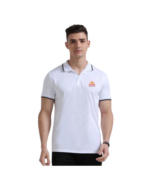 Greys&Blues PrimoKnit Polo Tshirt- White with Black Tipping