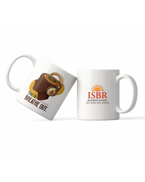 Tune In Breath Out Sublimation Mug- White