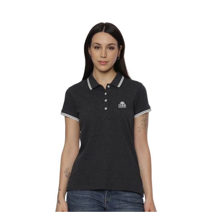 Allen Solly Polo T-shirt Women- Charcoal Grey