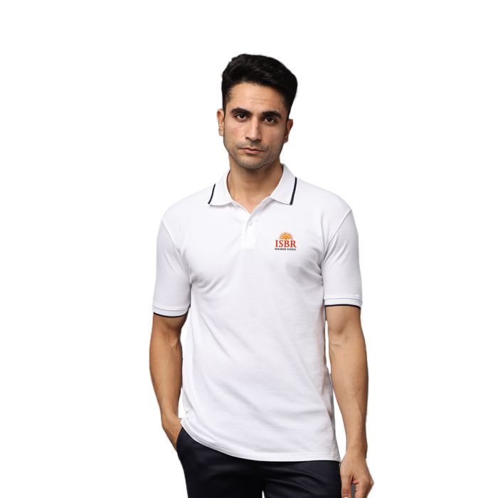 Greys&Blues Pima Collar T-Shirt-White with Black