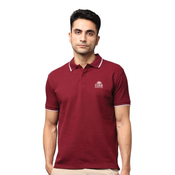 Greys&Blues Pima Collar T-Shirt-Wine with White