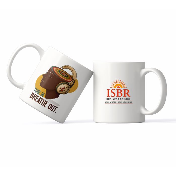 Tune In Breath Out Sublimation Mug- White