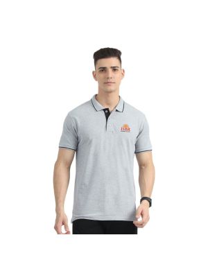 Greys&Blues Organic Polo Tshirt- Grey with Black Tipping