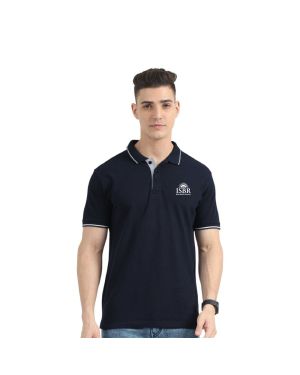 Greys&Blues Organic Polo Tshirt- Navy Blue with White Tipping