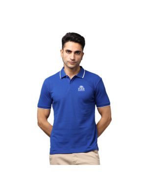 Greys&Blues Pima Collar T-Shirt-Royal Blue with White