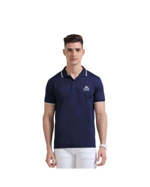 Greys&Blues PrimoKnit Polo Tshirt- Navy Blue with White Tipping