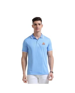 Greys&Blues PrimoKnit Polo Tshirt- Sky Blue with White Tipping