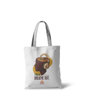 Tune In Breath Out Tote Bag - White